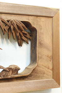 立体感ある梅や菊を華やかに描く彫刻欄間 EZ2814ab 在庫(a:1 b:1)枚