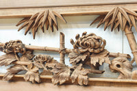 立体感ある梅や菊を華やかに描く彫刻欄間 EZ2814ab 在庫(a:1 b:1)枚