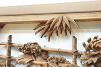 立体感ある梅や菊を華やかに描く彫刻欄間 EZ2814ab 在庫(a:1 b:1)枚