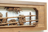 立体感ある梅や菊を華やかに描く彫刻欄間 EZ2814ab 在庫(a:1 b:1)枚