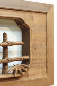 立体感ある梅や菊を華やかに描く彫刻欄間 EZ2814ab 在庫(a:1 b:1)枚