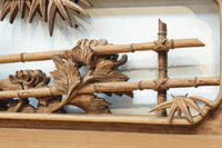 立体感ある梅や菊を華やかに描く彫刻欄間 EZ2814ab 在庫(a:1 b:1)枚