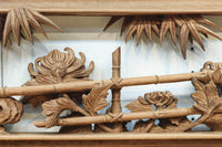 立体感ある梅や菊を華やかに描く彫刻欄間 EZ2814ab 在庫(a:1 b:1)枚