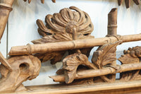 立体感ある梅や菊を華やかに描く彫刻欄間 EZ2814ab 在庫(a:1 b:1)枚