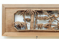 立体感ある梅や菊を華やかに描く彫刻欄間 EZ2814ab 在庫(a:1 b:1)枚