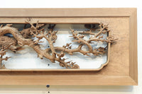 立体感ある梅や菊を華やかに描く彫刻欄間 EZ2814ab 在庫(a:1 b:1)枚