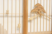 冠雪した富士を望む窓絵の気品ある書院セット EZ2815 在庫4枚1組