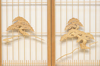 冠雪した富士を望む窓絵の気品ある書院セット EZ2815 在庫4枚1組