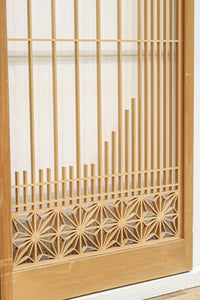 冠雪した富士を望む窓絵の気品ある書院セット EZ2815 在庫4枚1組