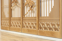 冠雪した富士を望む窓絵の気品ある書院セット EZ2815 在庫4枚1組