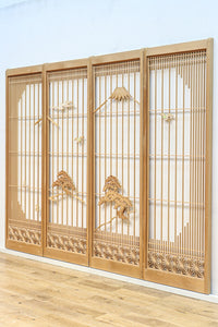 冠雪した富士を望む窓絵の気品ある書院セット EZ2815 在庫4枚1組