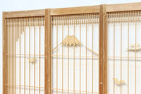 冠雪した富士を望む窓絵の気品ある書院セット EZ2815 在庫4枚1組