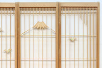 冠雪した富士を望む窓絵の気品ある書院セット EZ2815 在庫4枚1組