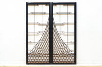 投網を描いたモダンな雰囲気の書院セット EZ2821 在庫2枚1組