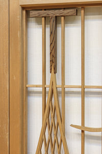 富士の頂と投網装飾が引き立つ風景を描いた書院セット EZ2826 在庫4枚1組