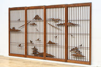 富士山を遠景に湖畔の清閑な風景を描いた書院セット EZ2827 在庫4枚1組