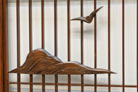 富士山を遠景に湖畔の清閑な風景を描いた書院セット EZ2827 在庫4枚1組