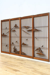 富士山を遠景に湖畔の清閑な風景を描いた書院セット EZ2827 在庫4枚1組