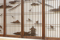 富士山を遠景に湖畔の清閑な風景を描いた書院セット EZ2827 在庫4枚1組