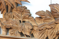 竹と菊を気品良く描いた木地色の欄間 EZ2831 在庫1枚