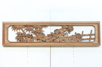 竹と菊を気品良く描いた木地色の欄間 EZ2831 在庫1枚