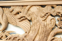 鶴や松竹梅を描いた華やかな眺めの深彫り欅彫刻欄間 EZ2833ab 在庫(a:1 b:1)枚