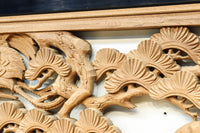 鶴や松竹梅を描いた華やかな眺めの深彫り欅彫刻欄間 EZ2833ab 在庫(a:1 b:1)枚