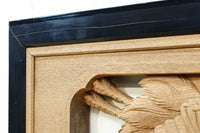 鶴や松竹梅を描いた華やかな眺めの深彫り欅彫刻欄間 EZ2833ab 在庫(a:1 b:1)枚