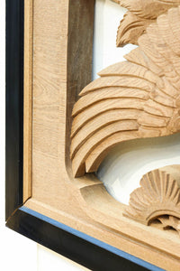 鶴や松竹梅を描いた華やかな眺めの深彫り欅彫刻欄間 EZ2833ab 在庫(a:1 b:1)枚