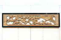 鶴や松竹梅を描いた華やかな眺めの深彫り欅彫刻欄間 EZ2833ab 在庫(a:1 b:1)枚