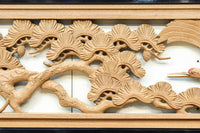 鶴や松竹梅を描いた華やかな眺めの深彫り欅彫刻欄間 EZ2833ab 在庫(a:1 b:1)枚