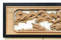 鶴や松竹梅を描いた華やかな眺めの深彫り欅彫刻欄間 EZ2833ab 在庫(a:1 b:1)枚