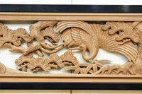 鶴や松竹梅を描いた華やかな眺めの深彫り欅彫刻欄間 EZ2833ab 在庫(a:1 b:1)枚