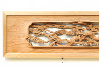 優しく温かみある色彩で鶴と松の彫刻装飾が映える深彫り彫刻欄間 EZ2834ab 在庫(a:1 b:1)枚