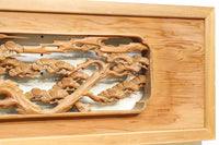 優しく温かみある色彩で鶴と松の彫刻装飾が映える深彫り彫刻欄間 EZ2834ab 在庫(a:1 b:1)枚