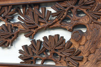 味わい深い木地の色彩に松竹梅を描く風情ある深彫彫刻欄間 EZ2836ab 在庫(a:1 b:1)枚