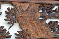 味わい深い木地の色彩に松竹梅を描く風情ある深彫彫刻欄間 EZ2836ab 在庫(a:1 b:1)枚