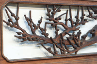 味わい深い木地の色彩に松竹梅を描く風情ある深彫彫刻欄間 EZ2836ab 在庫(a:1 b:1)枚