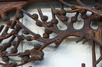 味わい深い木地の色彩に松竹梅を描く風情ある深彫彫刻欄間 EZ2836ab 在庫(a:1 b:1)枚