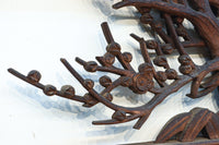 味わい深い木地の色彩に松竹梅を描く風情ある深彫彫刻欄間 EZ2836ab 在庫(a:1 b:1)枚