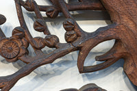 味わい深い木地の色彩に松竹梅を描く風情ある深彫彫刻欄間 EZ2836ab 在庫(a:1 b:1)枚