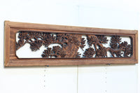 味わい深い木地の色彩に松竹梅を描く風情ある深彫彫刻欄間 EZ2836ab 在庫(a:1 b:1)枚