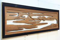 鴈(ガン)が戯れたり飛び立っていく姿を描いた仄々とした彫刻欄間 EZ2838ab 在庫2枚一組