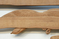 鴈(ガン)が戯れたり飛び立っていく姿を描いた仄々とした彫刻欄間 EZ2838ab 在庫2枚一組