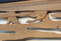 鴈(ガン)が戯れたり飛び立っていく姿を描いた仄々とした彫刻欄間 EZ2838ab 在庫2枚一組