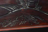 幅2125ミリ!!鯉が波間に顔を出す透かし絵で風情ある長尺漆欄間 EZ2839 在庫1枚