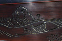 幅2125ミリ!!鯉が波間に顔を出す透かし絵で風情ある長尺漆欄間 EZ2839 在庫1枚