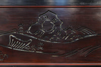 幅2125ミリ!!鯉が波間に顔を出す透かし絵で風情ある長尺漆欄間 EZ2839 在庫1枚