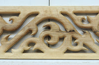 レリーフ彫刻を施した自然の風合いが滲む木地色欄間素材 EZ2840 在庫9枚