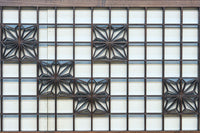 幅2608ミリ!! 升格子に角麻の葉組子が散りばめられた長尺欄間素材 EZ2844 在庫1枚